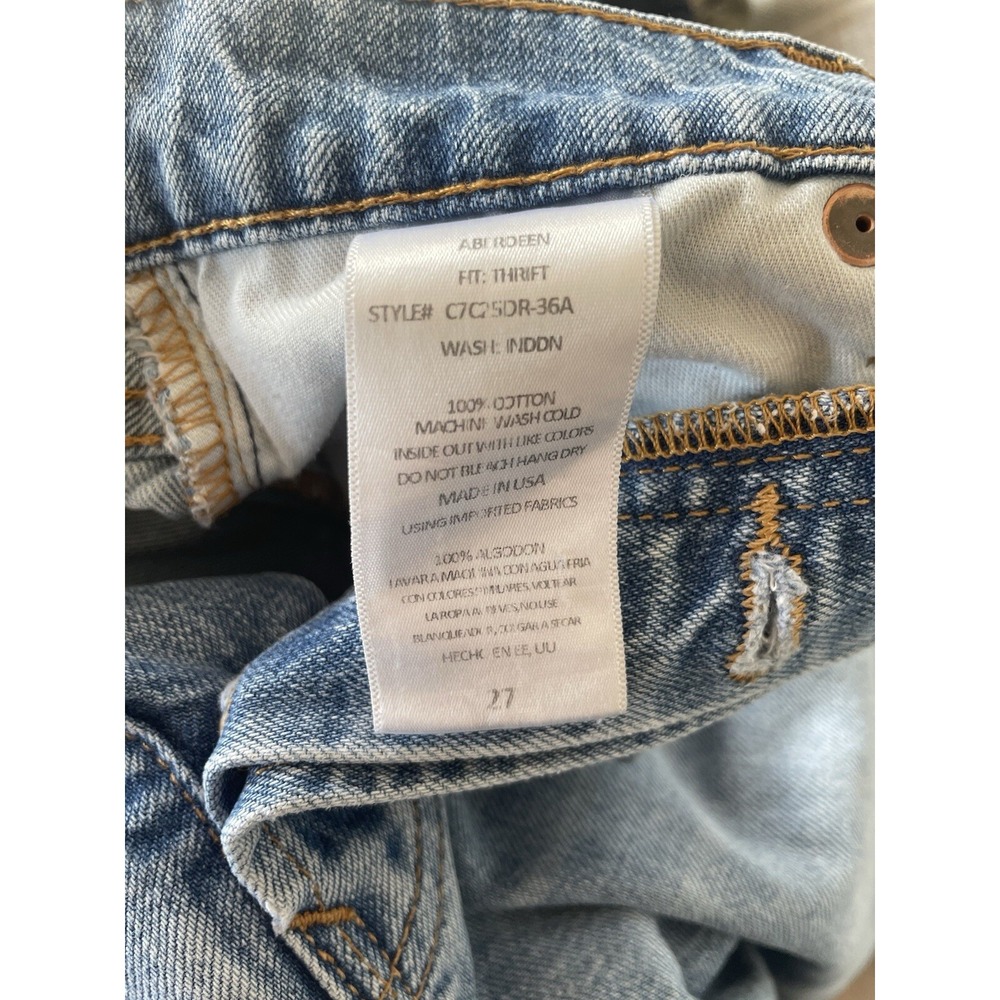 Comune Aberdeen Thrift Straight Fit Jeans‎ Women's Size 27 Button Fly Distressed - Picture 9 of 15